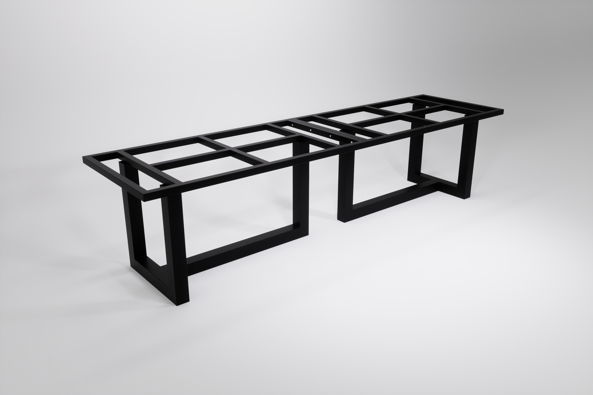 Extra wide, extra long heavy duty table base designed to support heavy stone, granite, quartz or wooden top. 