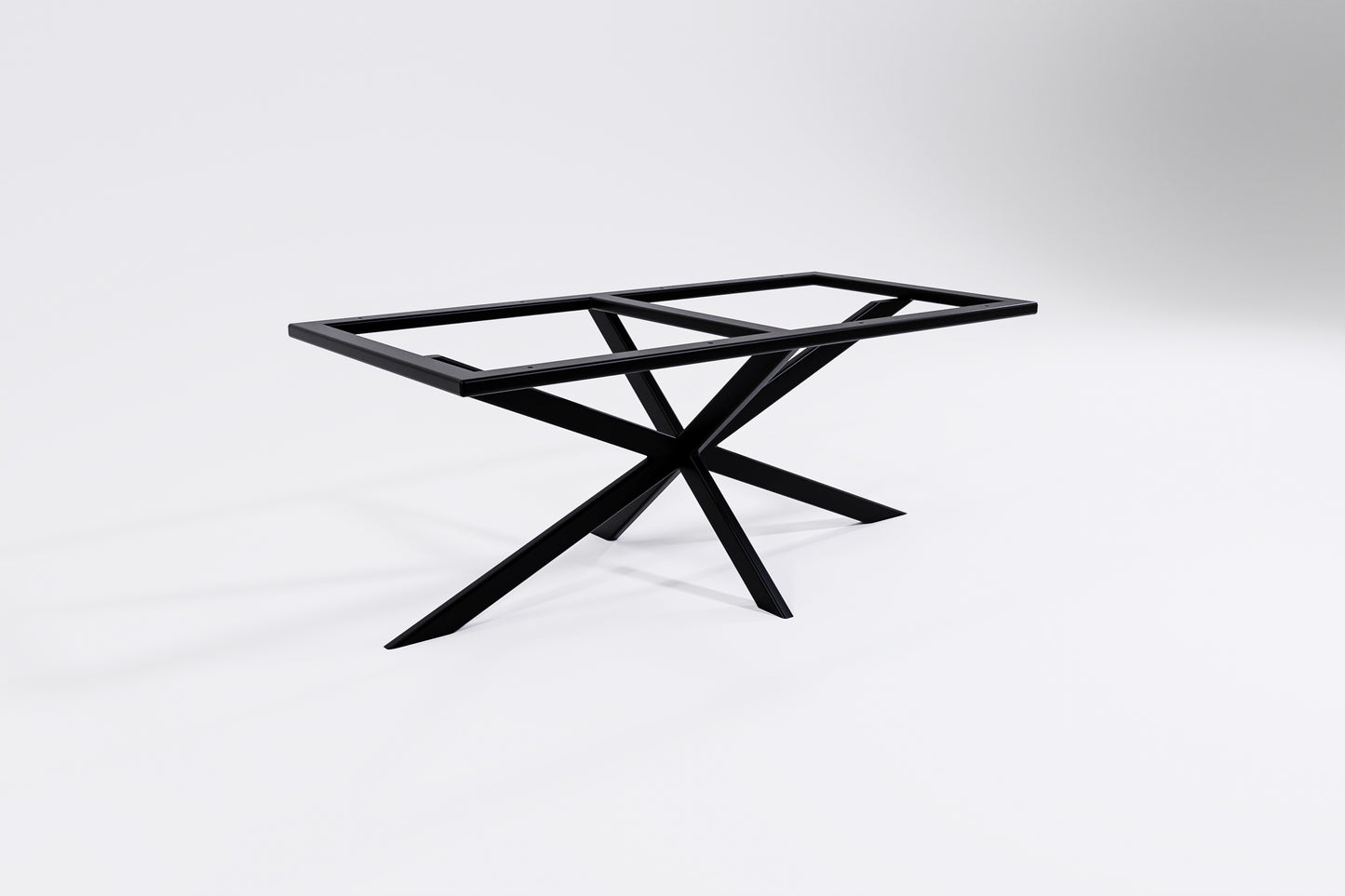 Rectangular spider coffee table base legs in black metal 